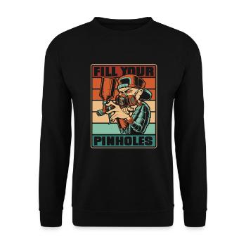 Retro Fill Your Pinholes Car Spray Automotive Car - Unisex Sweatshirt - black - Front - Alina (178cm) & Michal (187cm)
