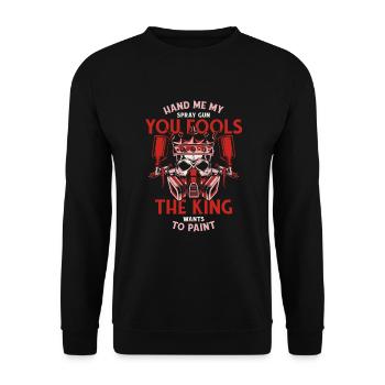 The King Wants To Paint Car Spray Automotive Car - Unisex Sweatshirt - black - Front - Alina (178cm) & Michal (187cm)