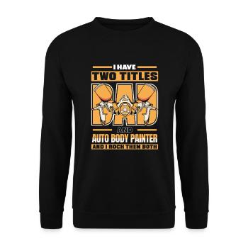 J’ai deux titres Papa Automobile Véhicule Voiture - Sweat-shirt Unisexe - noir - Devant - Alina (178cm) & Michal (187cm)