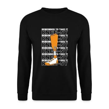 Denken Sie daran, es zu nehmen Kniebeugen künstliche Beine Bein - Unisex Pullover - Schwarz - Vorne - Alina (178cm) & Michal (187cm)
