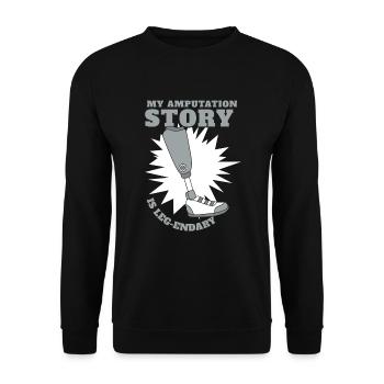 Mon histoire d’amputation est celle d’une jambe d’utilisateur légendaire - Sweat-shirt Unisexe - noir - Devant - Alina (178cm) & Michal (187cm)
