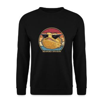 Rétro Barbu Dragon Pogona Pet Lézard Propriétaire - Sweat-shirt Unisexe - noir - Devant - Alina (178cm) & Michal (187cm)