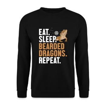 Eat Sleep Bearded Dragons Repeat Pogona Pet - Unisex Sweatshirt - black - Front - Alina (178cm) & Michal (187cm)