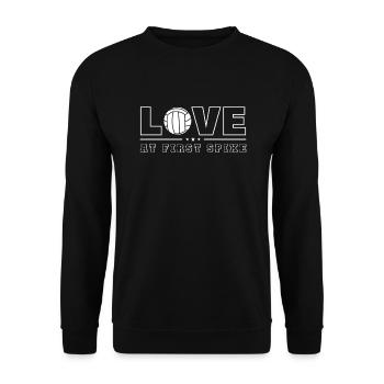 Love at First Spike Volleyballspieler Volleyball - Unisex Pullover - Schwarz - Vorne - Alina (178cm) & Michal (187cm)