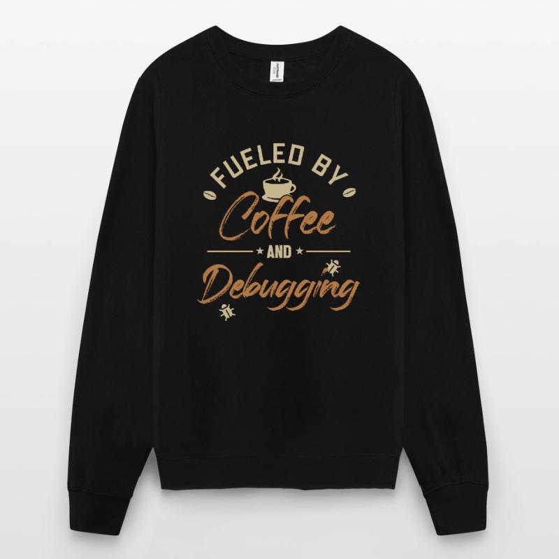 Alimenté par le café et le débogage Developer Coder Sweat-shirt Unisexe