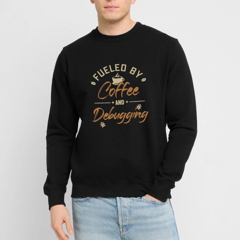 Alimenté par le café et le débogage Developer Coder Sweat-shirt Unisexe