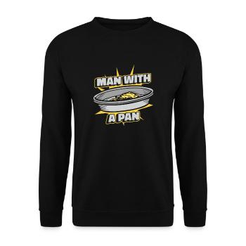 Homme avec une casserole prospection mineur placer exploitation minière - Sweat-shirt Unisexe - noir - Devant - Alina (178cm) & Michal (187cm)