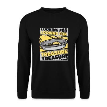 Looking For Treasure Prospecting Miner Gold - Unisex Sweatshirt - black - Front - Alina (178cm) & Michal (187cm)