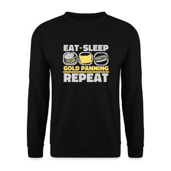 Manger Dormir Or Panoramique Répéter Prospection Mineur - Sweat-shirt Unisexe - noir - Devant - Alina (178cm) & Michal (187cm)