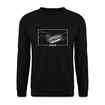 Michelangelo Creation of Adam Gold Prospecting - Unisex Sweatshirt - black - Front - Alina (178cm) & Michal (187cm)