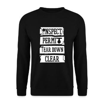 Inspecter Permis Démanteler Effacer Maison Démolisseur Maison - Sweat-shirt Unisexe - noir - Devant - Alina (178cm) & Michal (187cm)