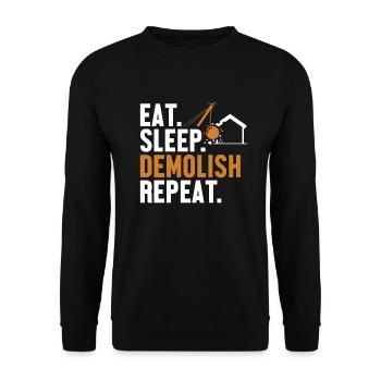Manger Dormir Démolir Répéter Maison D’amélioration De L’habitat - Sweat-shirt Unisexe - noir - Devant - Alina (178cm) & Michal (187cm)
