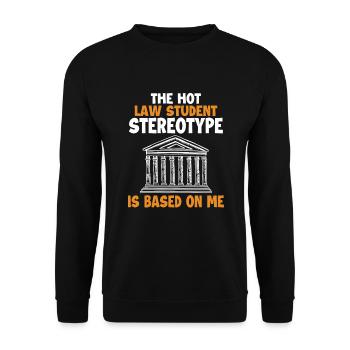 Stéréotype d’étudiant en droit chaud basé sur moi étudiants - Sweat-shirt Unisexe - noir - Devant - Alina (178cm) & Michal (187cm)