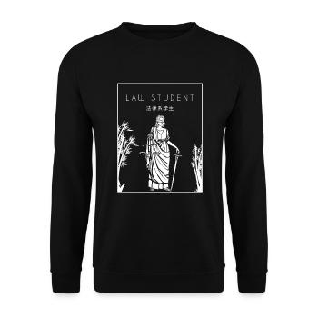 Law Student Chinese Hanzi Law School University - Unisex Sweatshirt - black - Front - Alina (178cm) & Michal (187cm)