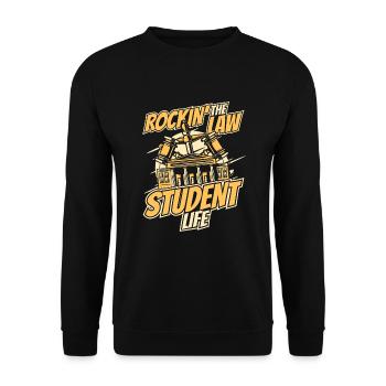 Rocking The Law Student Life Law School Students - Unisex Sweatshirt - black - Front - Alina (178cm) & Michal (187cm)