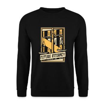 Je suis un futur avocat Études juridiques Faculté de droit - Sweat-shirt Unisexe - noir - Devant - Alina (178cm) & Michal (187cm)