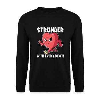 Stronger With Every Beat Pacemakers Open Heart - Unisex Sweatshirt - black - Front - Alina (178cm) & Michal (187cm)
