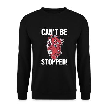Can't Be Stopped Transplant Pacemakers Open Heart - Unisex Sweatshirt - black - Front - Alina (178cm) & Michal (187cm)