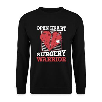 Krieger-Katheter für die Chirurgie am offenen Herzen - Unisex Pullover - Schwarz - Vorne - Alina (178cm) & Michal (187cm)