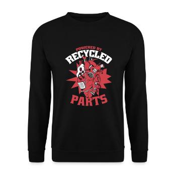 Powered By Recycled Parts Transplant Open Heart - Unisex Sweatshirt - black - Front - Alina (178cm) & Michal (187cm)