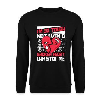 Not Even A Broken Heart Can Stop Me Open Heart - Unisex Sweatshirt - black - Front - Alina (178cm) & Michal (187cm)