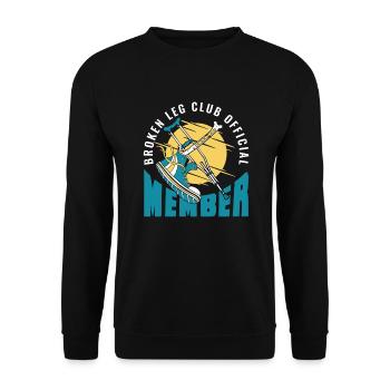 Broken Leg Club Official Member Broken Bone Bone - Unisex Sweatshirt - black - Front - Alina (178cm) & Michal (187cm)