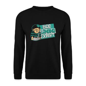 Bad Landing Expert Broken Finger Broken Bone Bone - Unisex Sweatshirt - black - Front - Alina (178cm) & Michal (187cm)