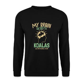 Mon cerveau est composé à 95% de Koalas Koalabear Eucalyptus Koala - Sweat-shirt Unisexe - noir - Devant - Alina (178cm) & Michal (187cm)