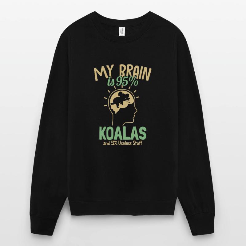 Mon cerveau est composé à 95% de Koalas Koalabear Eucalyptus Koala Sweat-shirt Unisexe