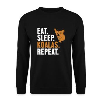 Eat Sleep Koalas Repeat Koalabear Eukalyptus - Unisex Pullover - Schwarz - Vorne - Alina (178cm) & Michal (187cm)