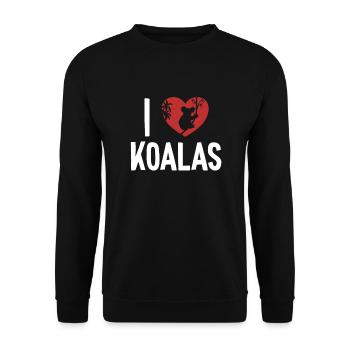 I love Koalas Koalabear Eucalyptus Lover Koala - Unisex Sweatshirt - black - Front - Alina (178cm) & Michal (187cm)