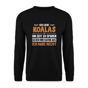 Koalas haben immer Recht Koalabear Eucalyptus - Unisex Sweatshirt - black - Front - Alina (178cm) & Michal (187cm)