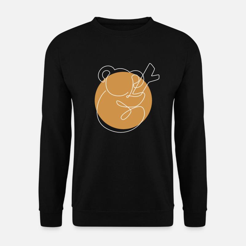 Lineart Koalabear Eucalyptus Phascolarctos - Unisex Sweatshirt - black