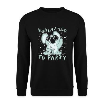 Koalafied To Party Koalabear Amoureux de l’eucalyptus - Sweat-shirt Unisexe - noir - Devant - Alina (178cm) & Michal (187cm)