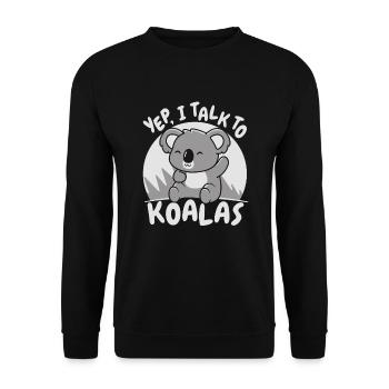 Yep I Talk To Koalas Koalabear Phascolarctos - Unisex Sweatshirt - black - Front - Alina (178cm) & Michal (187cm)