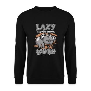 Paresseux est un mot très fort Koalabear Eucalyptus - Sweat-shirt Unisexe - noir - Devant - Alina (178cm) & Michal (187cm)