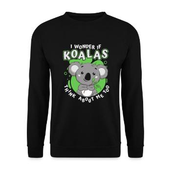 Think About Me Too Koalabear Eucalyptus Lover - Unisex Sweatshirt - black - Front - Alina (178cm) & Michal (187cm)