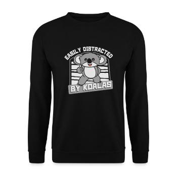 Facilement distrait par les koalas Koalabear Eucalyptus - Sweat-shirt Unisexe - noir - Devant - Alina (178cm) & Michal (187cm)