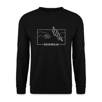 Michelangelo Creation of Adam Seashells Seashell - Unisex Sweatshirt - black - Front - Alina (178cm) & Michal (187cm)