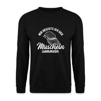 Mir reichts ich geh Muscheln sammeln Seashell - Sweat-shirt Unisexe - noir - Devant - Alina (178cm) & Michal (187cm)