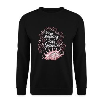 Ce n’est pas de la thésaurisation Sac à coquillages Bivalvia Seashell - Sweat-shirt Unisexe - noir - Devant - Alina (178cm) & Michal (187cm)
