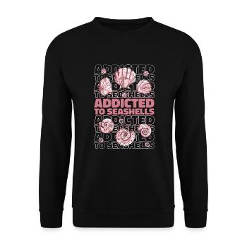 Addicted To Seashells Bivalvia Shell Seashell - Unisex Sweatshirt - black - Front - Alina (178cm) & Michal (187cm)