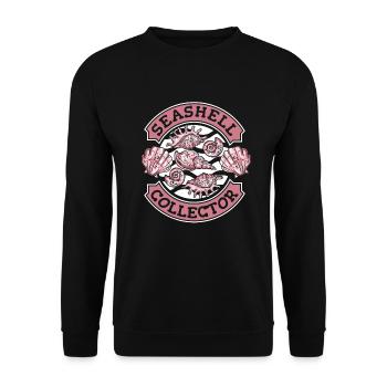 Seashell Collector Bivalvia Shell Hunter Seashell - Unisex Sweatshirt - black - Front - Alina (178cm) & Michal (187cm)