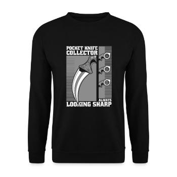 Always Looking Sharp Butcher Knife Lover Knife - Unisex Sweatshirt - black - Front - Alina (178cm) & Michal (187cm)