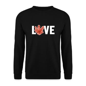 Love Geologist Rockhounding Mineral Collector - Unisex Sweatshirt - black - Front - Alina (178cm) & Michal (187cm)