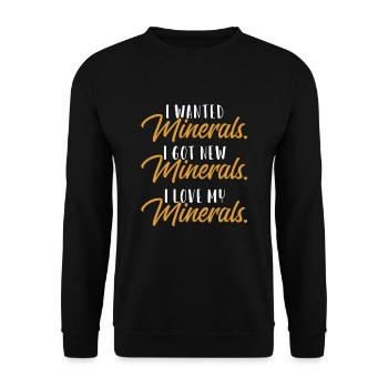 Minéraux Amour Géologue Pierre Collectionneur Minéral - Sweat-shirt Unisexe - noir - Devant - Alina (178cm) & Michal (187cm)