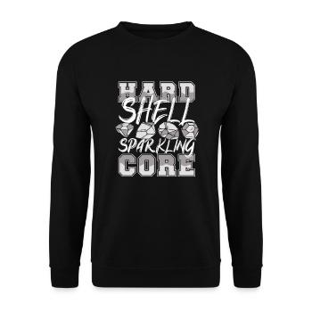 Hard Shell Sparkling Core Geologist Mineral - Unisex Sweatshirt - black - Front - Alina (178cm) & Michal (187cm)