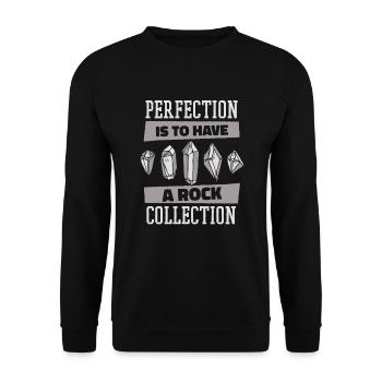 Perfection Is To Have A Rock Collection Mineral - Unisex Sweatshirt - black - Front - Alina (178cm) & Michal (187cm)