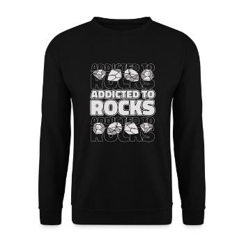 Süchtig nach Gesteinsgeologen Rockhounding Mineral - Unisex Pullover - Schwarz - Vorne - Alina (178cm) & Michal (187cm)