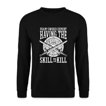 Having The Skill To Kill LARPing Weapons Armor - Unisex Sweatshirt - black - Front - Alina (178cm) & Michal (187cm)